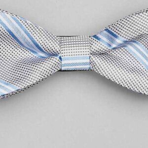 Jos. A. Bank Spring Stripe Pre-Tied Bow Tie- Grey